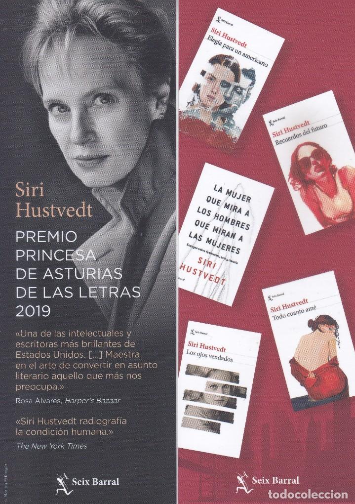 Coleccionismo Marcap&aacute;ginas: MARCAPAGINAS SEIX BARRAL. SIRI HUSTVEDT, PREMIO PRINCESA DE ASTURIAS DE LAS LETRAS 2019