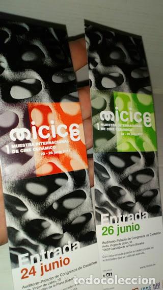 Coleccionismo Marcap&aacute;ginas: Lote de dos Entradas Muestra Internacional de Cine Cer&aacute;mico - estilo marcapaginas - 2011