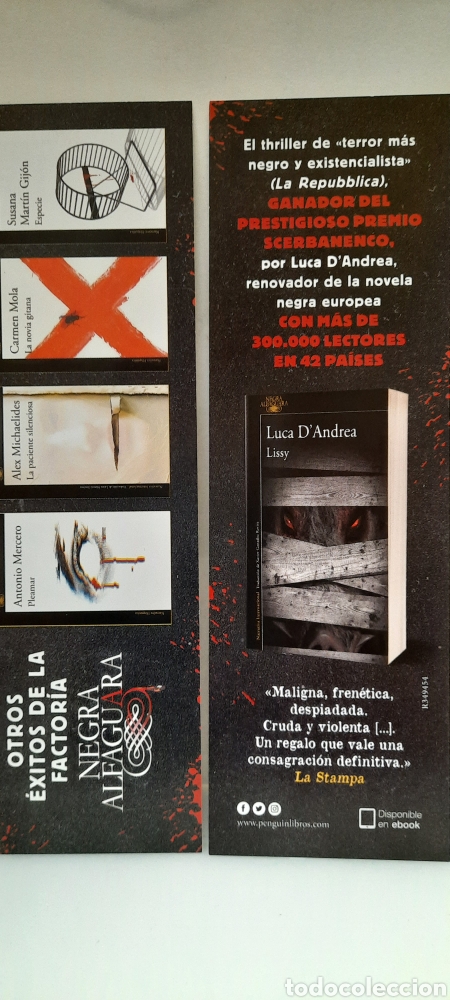 Coleccionismo marcap&aacute;ginas: Marcap&aacute;ginas novela negra - Foto 1
