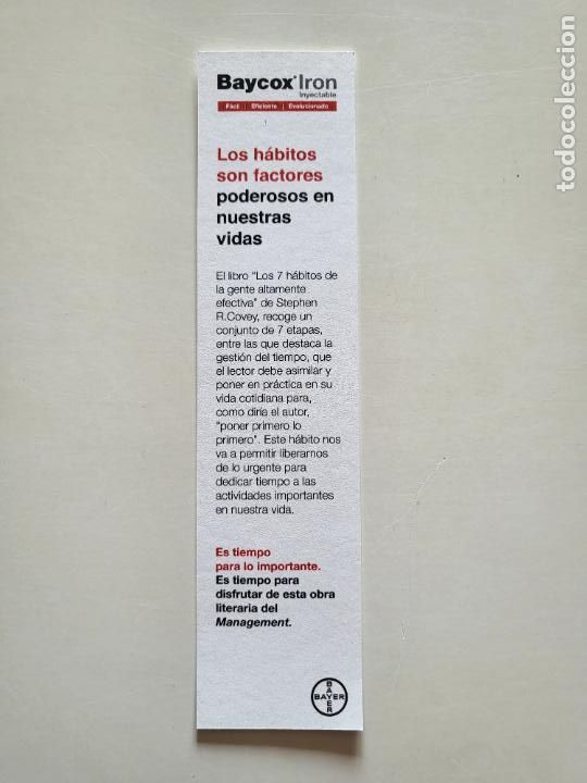 Coleccionismo marcap&aacute;ginas: MARCAP&Aacute;GINAS PUNTO DE LIBRO COMPA&Ntilde;&Iacute;A BAYER BAYCOX IRON - Foto 2