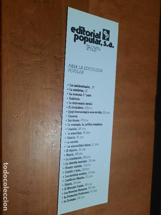 Coleccionismo Marcap&aacute;ginas: EDITORIAL POPULAR S.A. MARCAPAGINAS. SEPARALIBROS. DOBLE CARA. BUEN ESTADO. BUEN ESTADO