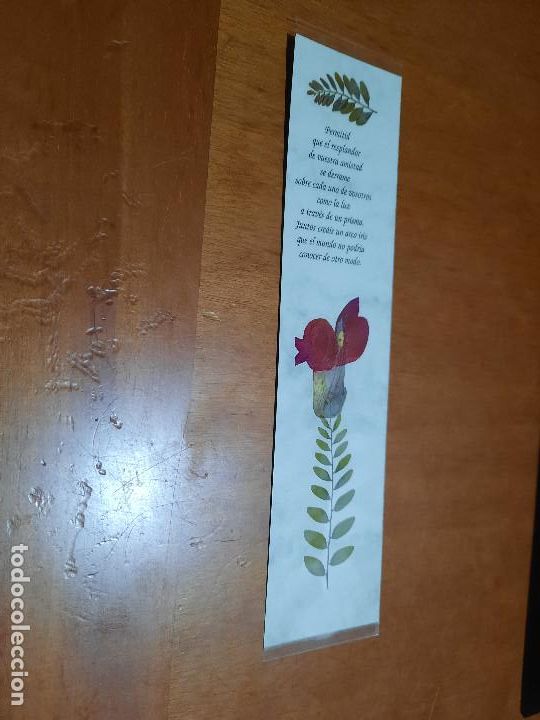 Coleccionismo marcap&aacute;ginas: ARTESANAL. FLORES POES&Iacute;A. PLASTIFICADO. MARCAPAGINAS. SEPARALIBROS. DOBLE CARA. BUEN ESTADO. DIFICIL