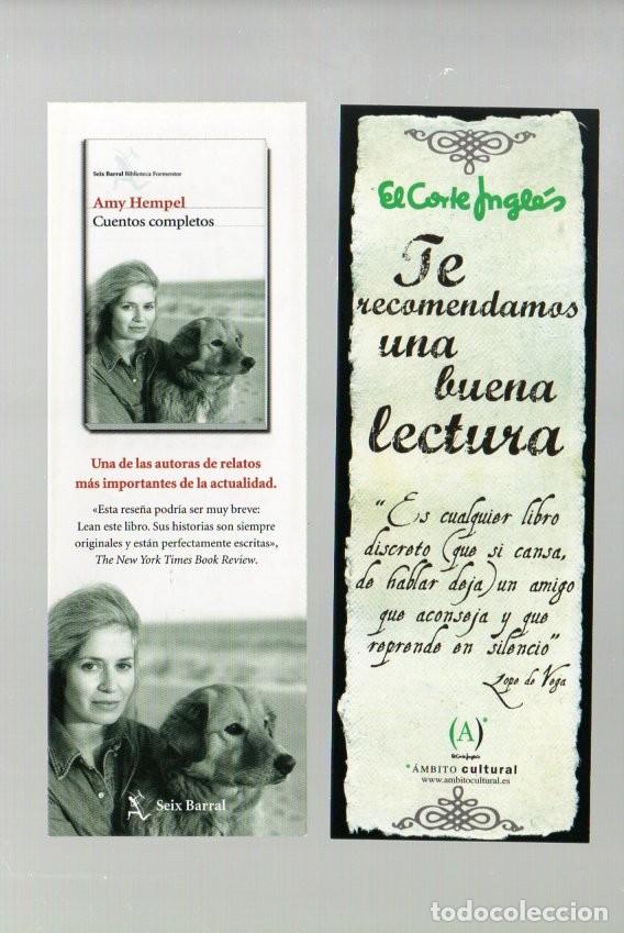 Coleccionismo Marcap&aacute;ginas: MARCAPAGINAS, CUENTOS COMPLETOS. AMY HEMPEL. SEIX BARRAL.
