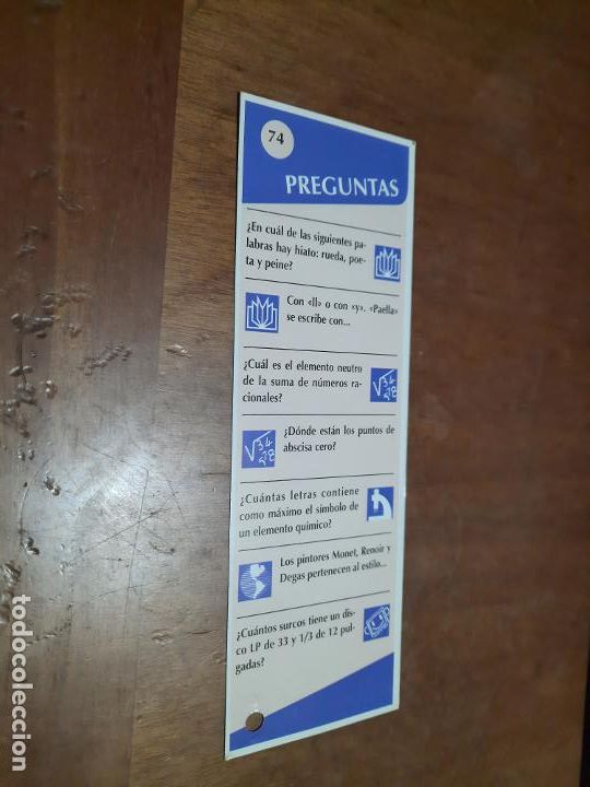 Coleccionismo marcap&aacute;ginas: PREGUNTAS 74. MARCAPAGINAS. DOBLE CARA. BUEN ESTADO. PREGUNTAS Y RESPUESTAS POR EL OTRO LADO. DIFICI