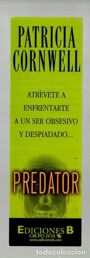 Coleccionismo marcap&aacute;ginas: MARCAPAGINAS, PREDATOR. PATRICIA CORNWELL. EDICIONES B - Foto 2