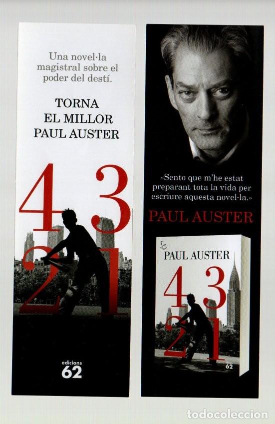 Coleccionismo marcap&aacute;ginas: MARCAPAGINAS, 4321, PAUL AUSTER. EDICIONS 62 - Foto 1