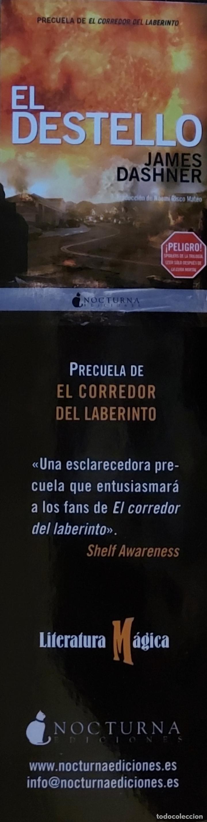 Coleccionismo marcap&aacute;ginas: MARCAPAGINAS NOCTURNA.EL DESTELLO. JAMES DASHNER - Foto 1