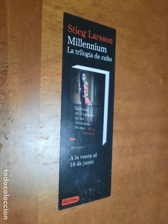 Coleccionismo Marcap&aacute;ginas: MILLENNIUM. STIEG LARSSON. MARCAPAGINAS. PUNTO LECTURA. BUEN ESTADO. DOBLE CARA. DIFICIL C-1