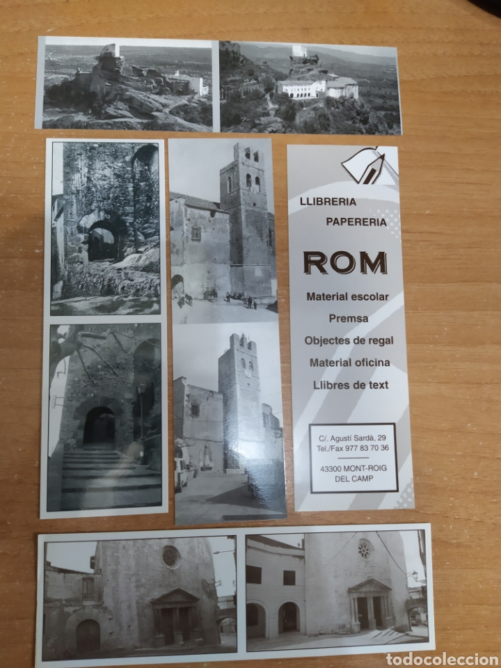 Coleccionismo marcap&aacute;ginas: Lot 4 punts de llibre. Imatges de Mont-roig del Camp. Llibreria Rom