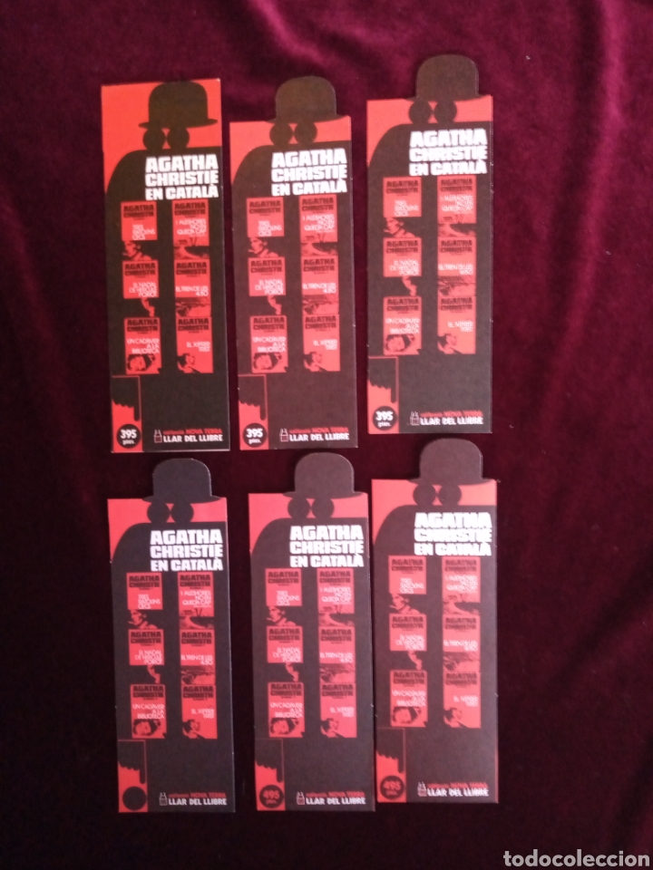 Coleccionismo marcap&aacute;ginas: Lote de marcap&aacute;ginas Agatha Christie. Las 6 variantes. Muy dificil