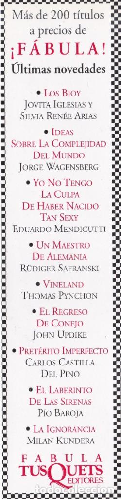 Coleccionismo Marcap&aacute;ginas: MARCAPAGINAS TUSQUETS EDITORES. COLECCI&Oacute;N F&Aacute;BULA
