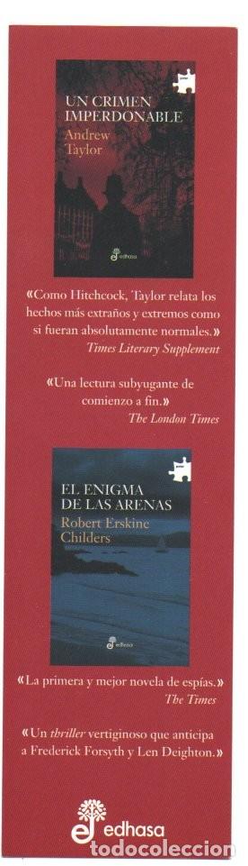 Coleccionismo Marcap&aacute;ginas: MARCAPAGINAS, UN CRIMEN IMPERDONABLE / EL ENIGMA DE LAS ARENAS. EDHASA.