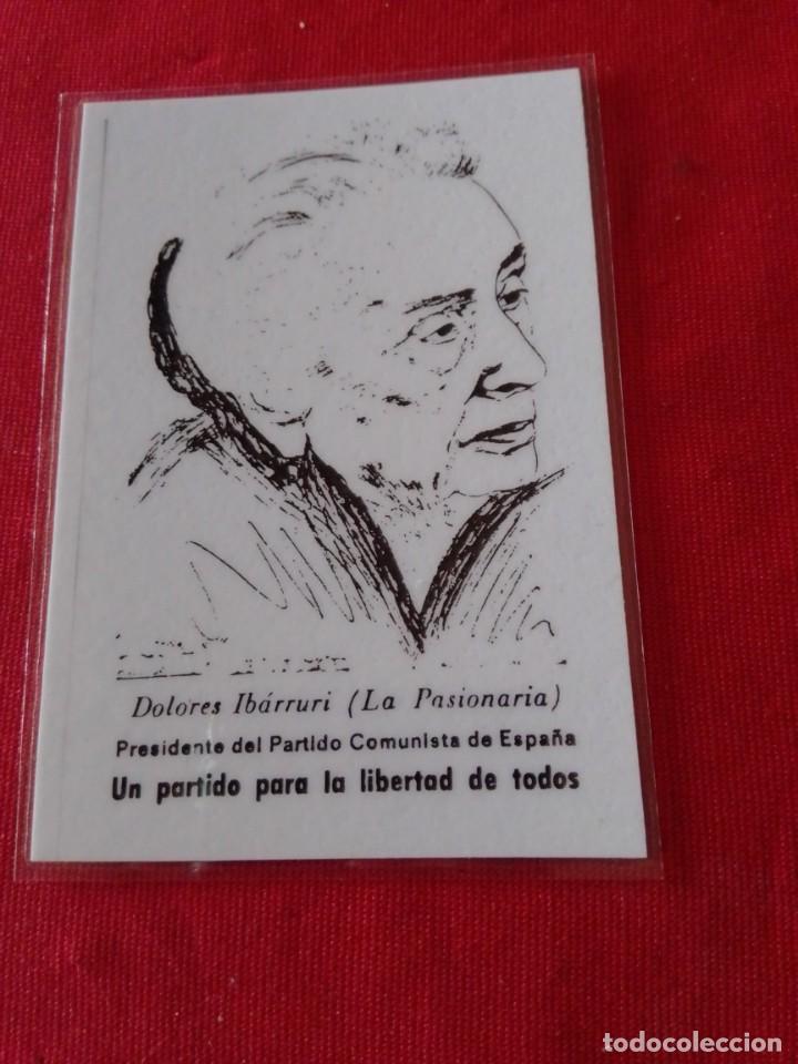 Coleccionismo marcap&aacute;ginas: TARJETA MARCAPAGINAS DOLORES IBA&Uacute;RRI LA PASIONARIA PARTIDO COMUNISTA DE ESPA&Ntilde;A EPOCA TRANSICI&Oacute;N