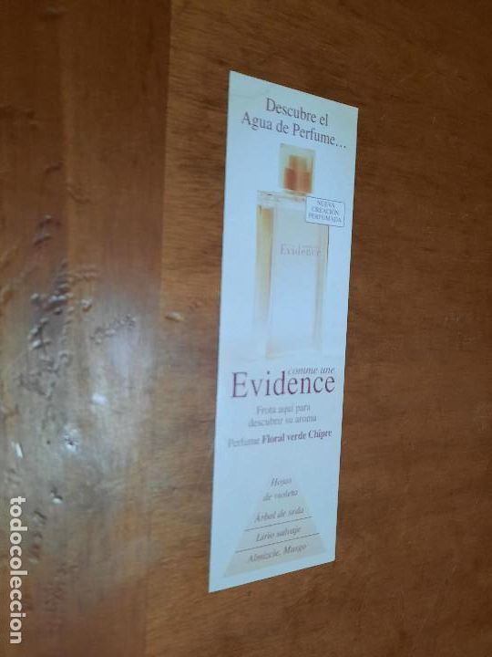 Coleccionismo marcap&aacute;ginas: EVIDENCE. PERFUME. MARCAPAGINAS. DOBLE CARA. BUEN ESTADO. DIFICIL. C-1