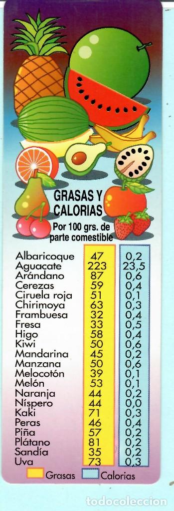 Collectables Bookmark: MARCAP&Aacute;GINAS EDITORIAL ED T&Iacute;TULO CALOR&Iacute;AS DE LAS FRUTAS Y CALENDARIO EN ESPANOL 1998