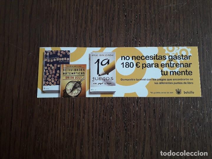 Coleccionismo marcap&aacute;ginas: marcap&aacute;ginas, punto de libro, no necesitas gastar 180 euros para entrenar tu mente, RBA bolsillo.