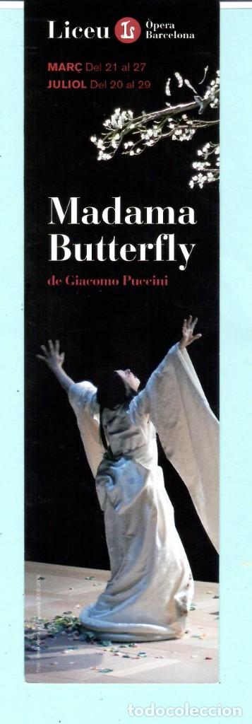 Collectionnisme Marque-pages: MARCAP&Aacute;GINAS EDITORIAL TEATRO EL LICEU T&Iacute;TULO MADAMA BUTTERFLY