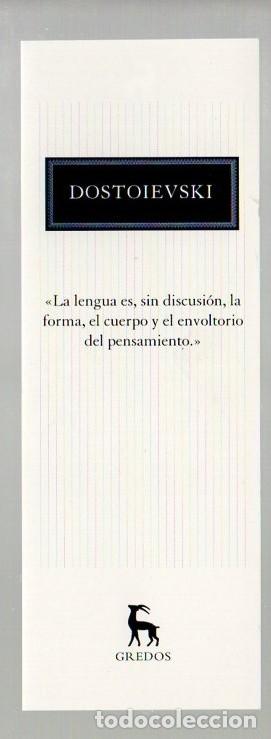 Coleccionismo Marcap&aacute;ginas: MARCAPAGINAS, DOSTOIEVSKI. EDITORIAL GREDOS.