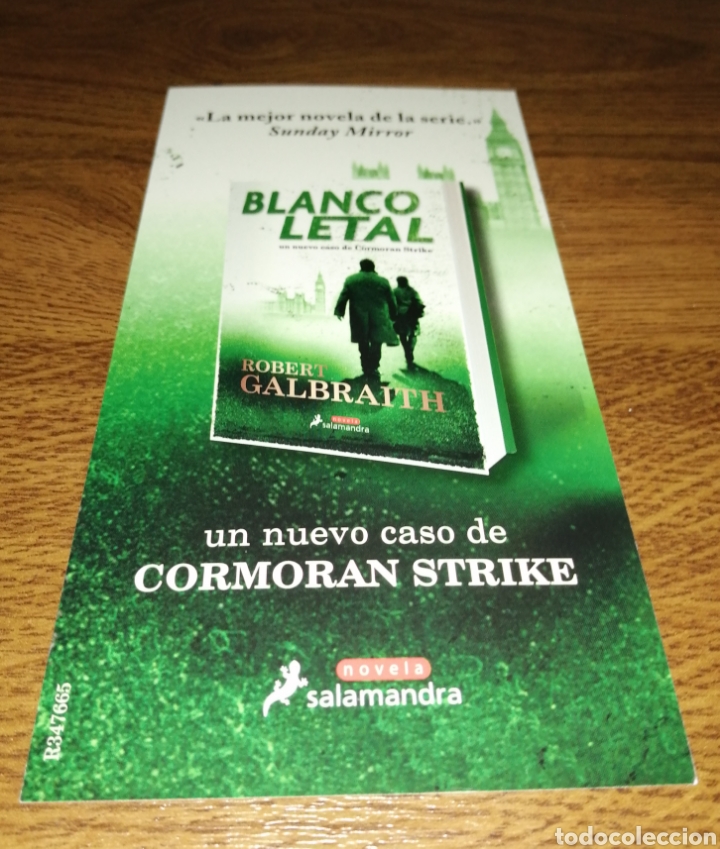 Coleccionismo marcap&aacute;ginas: MARCAP&Aacute;GINAS BLANCO LETAL ROBERT GALBRAITH EDITORIAL NOVELA SALAMANDRA - Foto 2