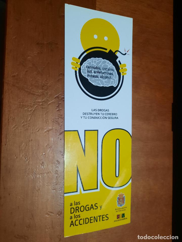 Coleccionismo Marcap&aacute;ginas: NO A LAS DROGAS Y ACCIDENTES. MARCAPAGINAS. DOBLE CARA. BUEN ESTADO. DIFICIL. C-1