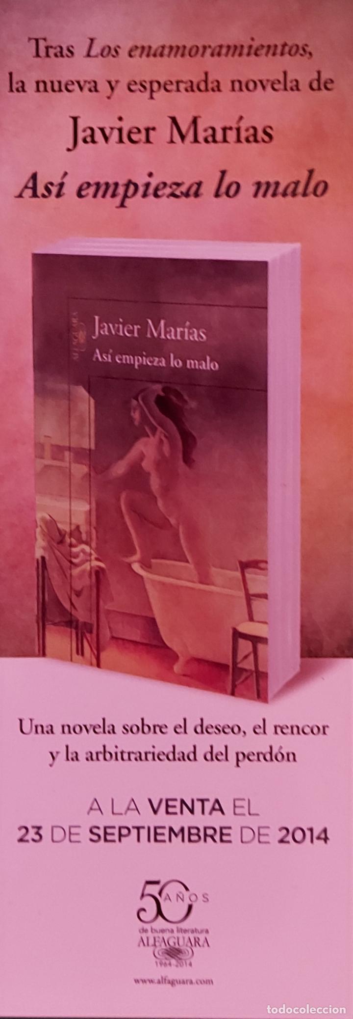 Coleccionismo Marcap&aacute;ginas: MARCAP&Aacute;GINAS - ALFAGUARA - ASI EMPIEZA LO MALO - JAVIER MARIAS