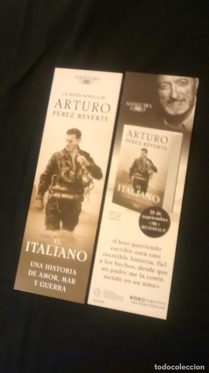 Collectables Bookmark: marcap&aacute;ginas Italiano P&eacute;rez Reverte, editorial Alfaguara