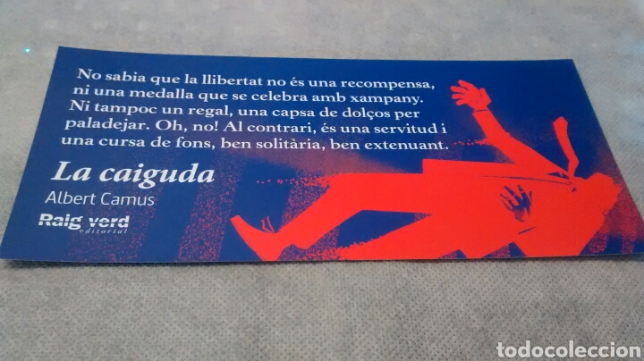 Coleccionismo Marcap&aacute;ginas: MARCAPAGINAS LA CAIGUDA-ALBERT CAMUS-RAIG VERD (A2)