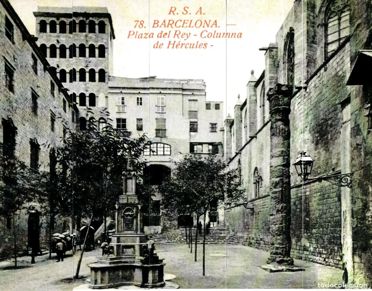 Collectables Bookmark: Marcapaginas Barcelona antigua puzzle Plaza del Rey columna de Hercules