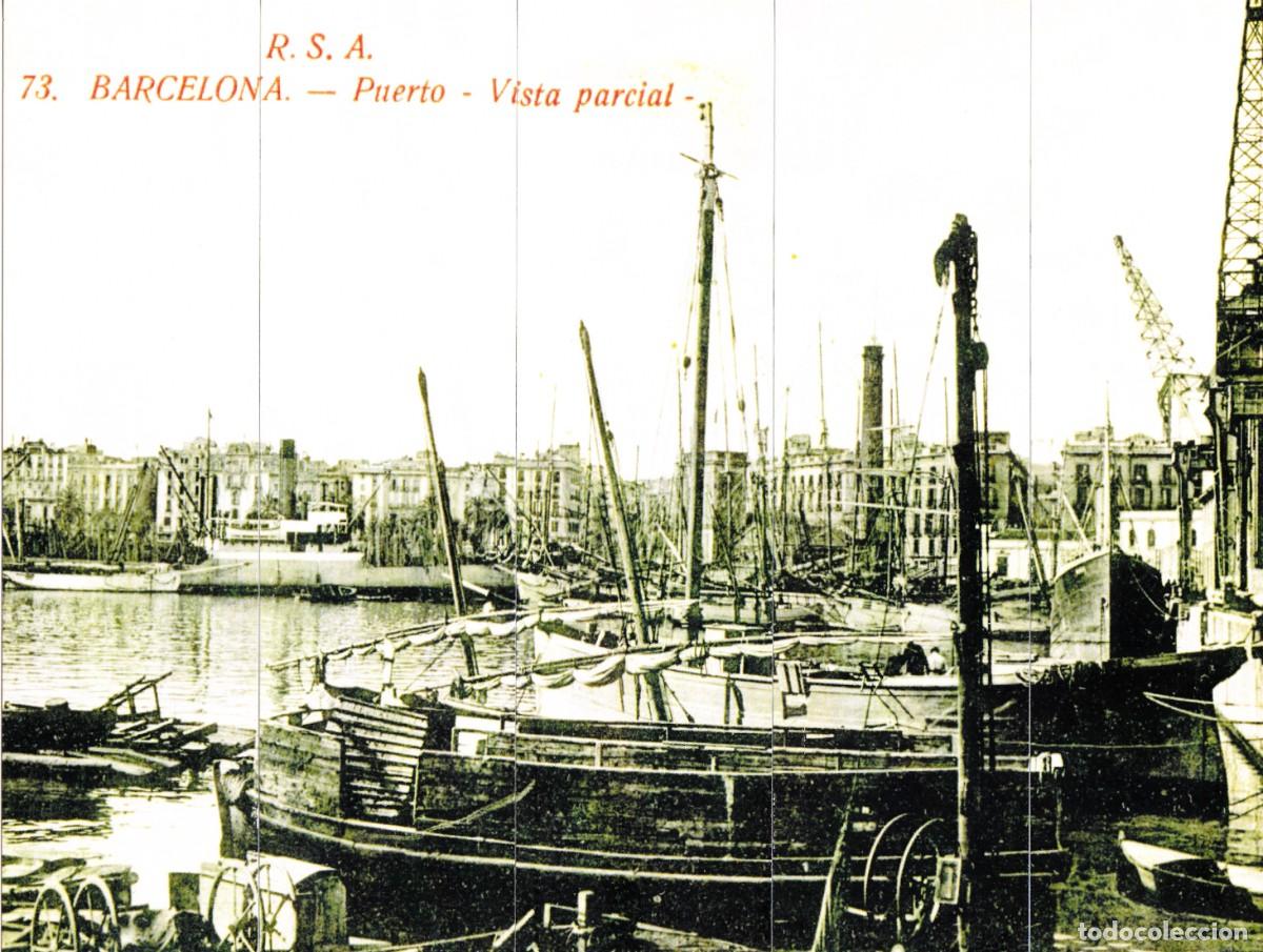 Collectables Bookmark: Marcapaginas Barcelona antigua puzzle Puerto vista parcial