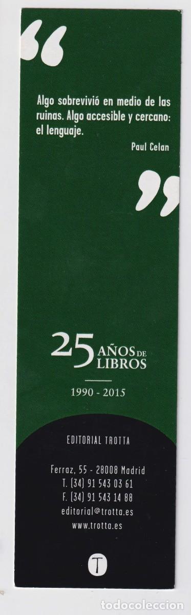 Sammeln von Lesezeichen: MARCAP&Aacute;GINAS EDITORIAL TROTTA T&Iacute;TULO 25 A&Ntilde;OS DE LIBROS