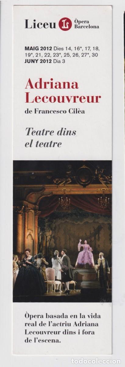 Collectionnisme Marque-pages: MARCAP&Aacute;GINAS EDITOR TEATRO LICEU TUTULO ADRIANO LECOUVREUR