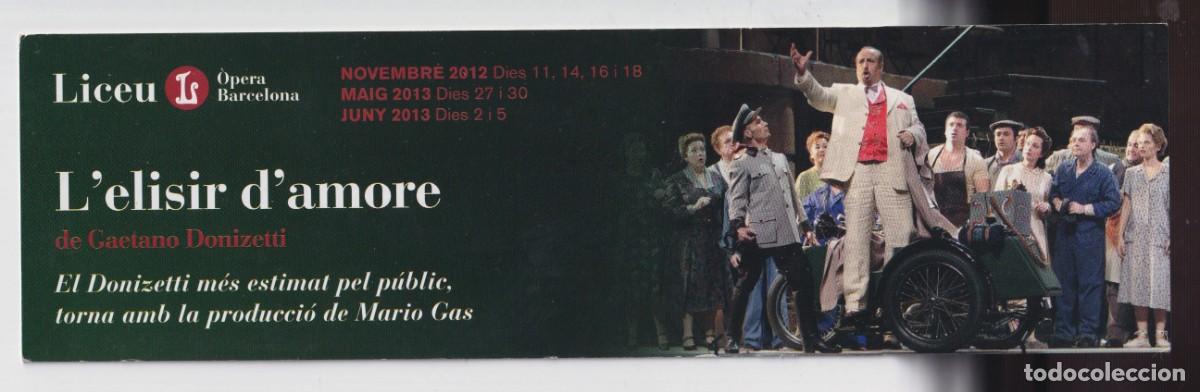 Collectionnisme Marque-pages: MARCAP&Aacute;GINAS EDITOR TEATRO LICEU TUTULO L .ELISIR D- AMOR