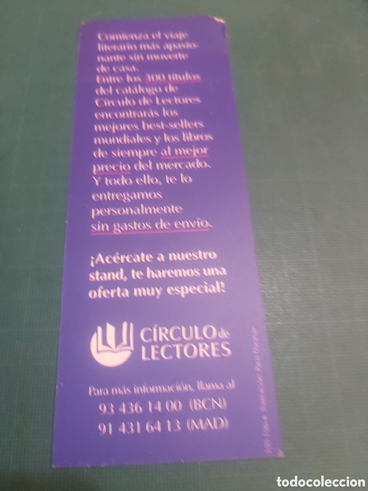 Coleccionismo marcap&aacute;ginas: Marcap&aacute;ginas c&iacute;rculo lectores Jos&eacute; de Vasconcelos - Foto 2