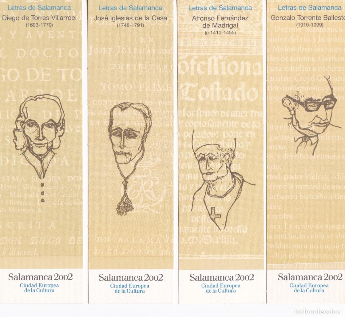 Coleccionismo Marcap&aacute;ginas: Marcapaginas serie completa letras de Salamanca ciudad Europea de la cultura 2.002