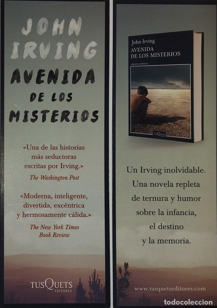Coleccionismo Marcap&aacute;ginas: MARCAPAGINAS - TUSQUETS EDITORES - AVENIDA DE LOS MISTERIOS - JOHN IRVING-