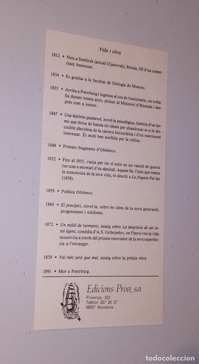 Coleccionismo marcap&aacute;ginas: MARCAP&Aacute;GINAS - IVAN A. GONTXAROV, OBL&Oacute;MOV. EDITORIAL PROA - Foto 2