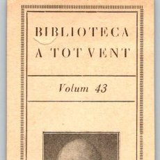 Coleccionismo Marcapáginas: BIBLIOTECA A TOT VENT - VOLUM 43 - C. A. JORDANA - UNA MENA D'AMOR - 161X50MM - VER REVERSO