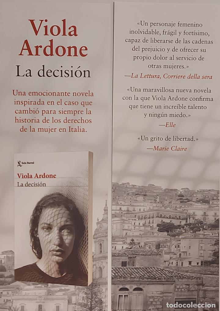 Coleccionismo Marcap&aacute;ginas: MARCAPAGINAS - SEIX BARRAL - LA DECISION - VIOLA ARDONE