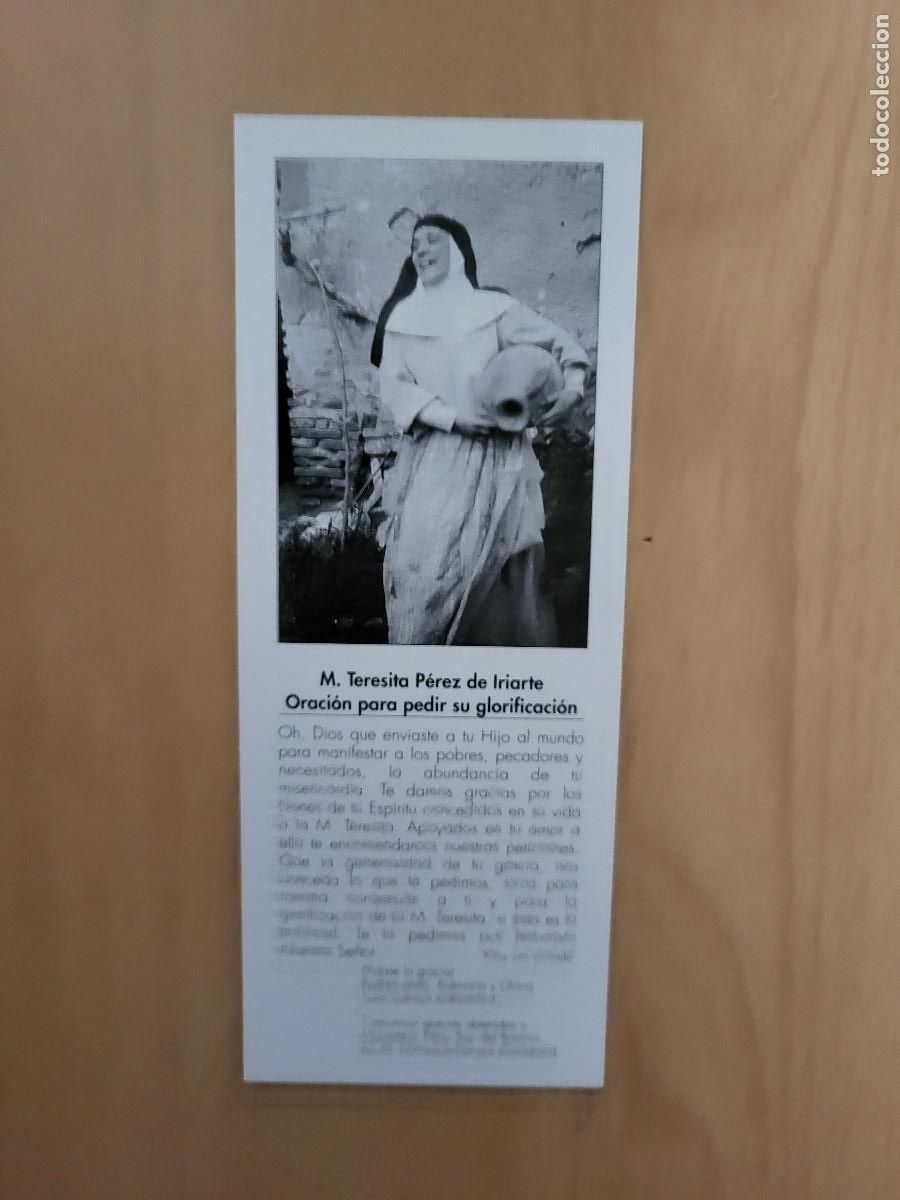 Collectables Bookmark: MARCAP&Aacute;GINAS M.TERESITA P&Eacute;REZ DE IRIARTE.ORACI&Oacute;N PARA PEDIR SU GLORIFICACI&Oacute;N