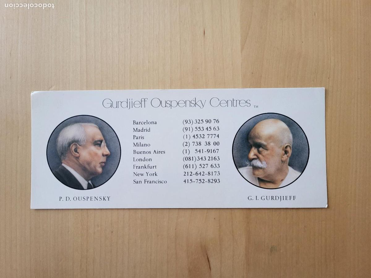 Collectables Bookmark: MARCAP&Aacute;GINAS GURDJIEFF OUSPENSKY CENTRES