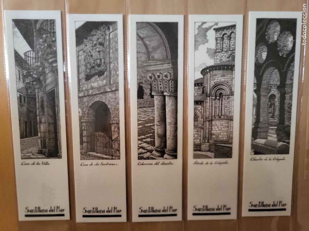 Coleccionismo marcap&aacute;ginas: 5 MARCAP&Aacute;GINAS SANTILLANA DEL MAR - Foto 1