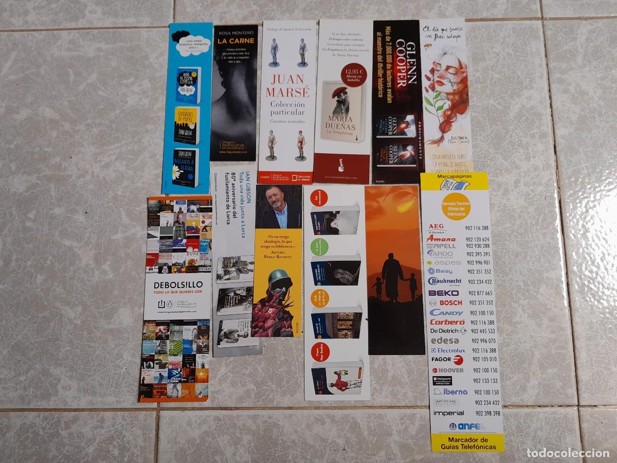 Collectables Bookmark: lote de 12 marcap&aacute;ginas, puntos de libro de publicidad y editoriales.