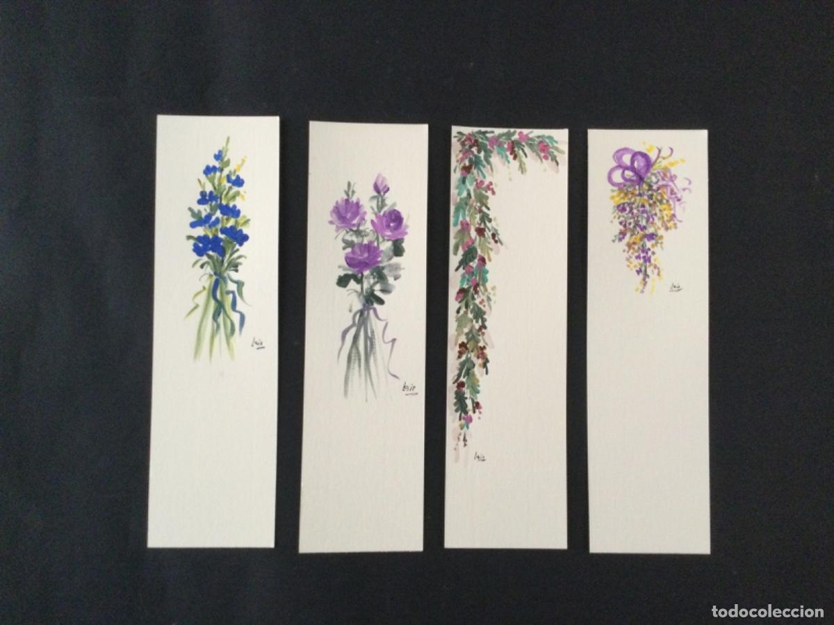 Coleccionismo Marcap&aacute;ginas: Marcap&aacute;ginas con motivos florales. Pintados a mano con acuarela. NUEVOS