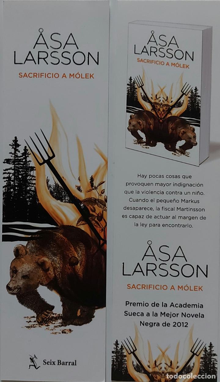 Coleccionismo Marcap&aacute;ginas: MARCAPAGINAS - SEIX BARRAL - SACRIFICIO A MOLEK- ASA LARSSON