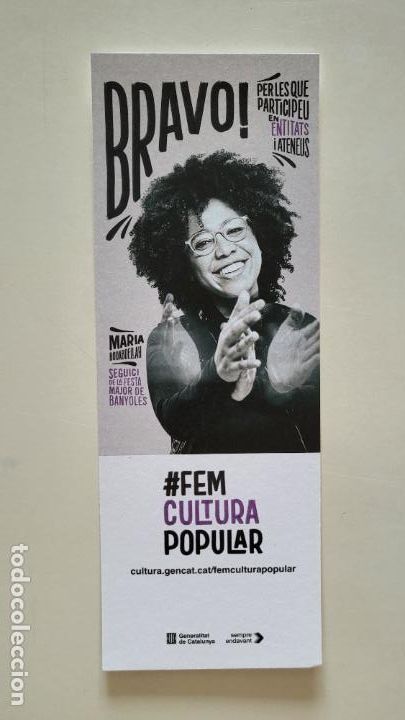 Collectionnisme Marque-pages: MARCAPAGINAS PUNT DE LLIBRE FEM CULTURA POPULAR MARIA BOUABDELLAH GENERALITAT DE CATALUNYA