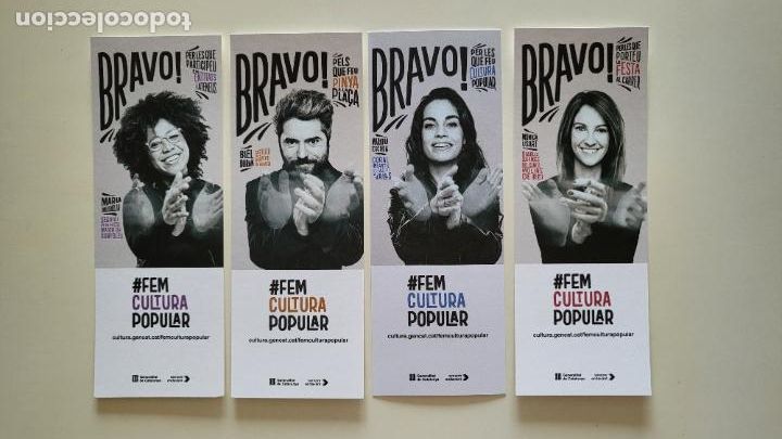 Coleccionismo Marcap&aacute;ginas: MARCAPAGINAS PUNT DE LLIBRE FEM CULTURA POPULAR GENERALITAT DE CATALUNYA JOC DE 4 COMPLET