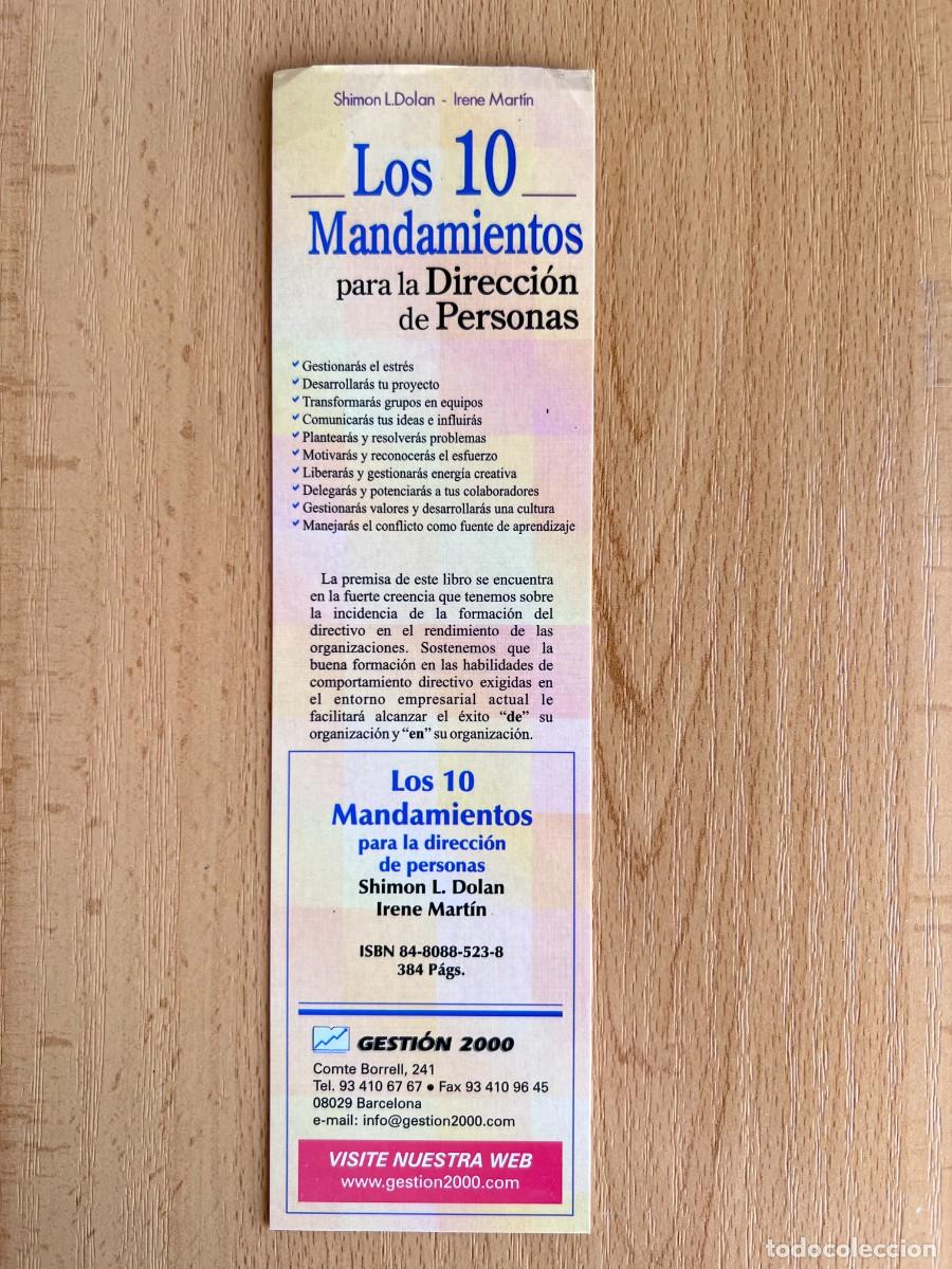 Coleccionismo Marcap&aacute;ginas: MARCAPAGINAS LOS 10 MANDAMIENTOS PARA LA DIRECCION DE PERSONAS GESTION 2000