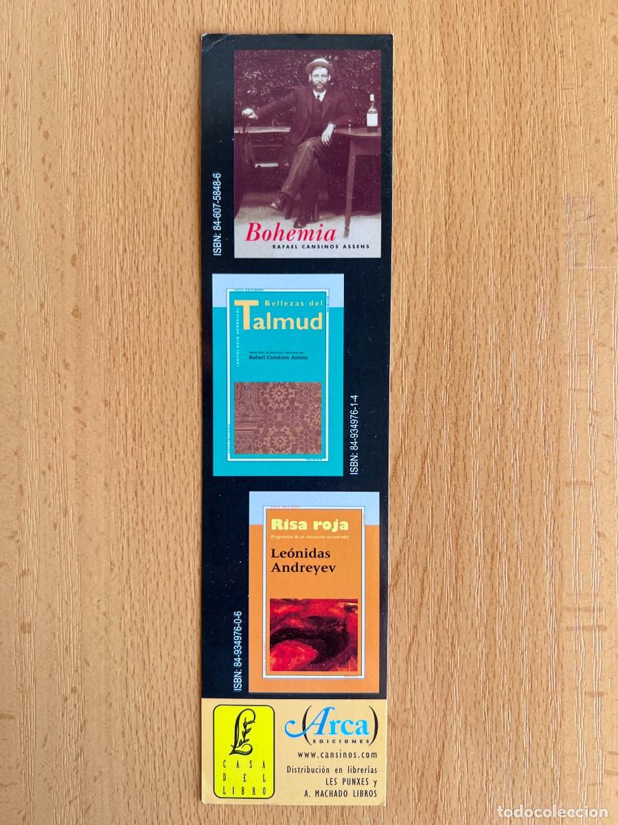 Coleccionismo Marcap&aacute;ginas: MARCAPAGINAS ARCA EDICIONES CASA DEL LIBRO RAFAEL CANSINOS