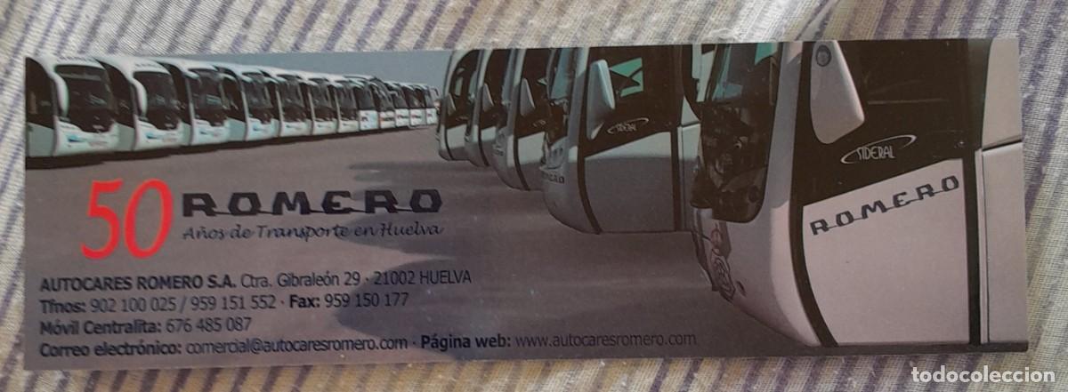 Sammeln von Lesezeichen: -85505 MARCAPAGINAS AUTOBUSES ROMERO, HUELVA, MEDIOS DE TRANSPORTE