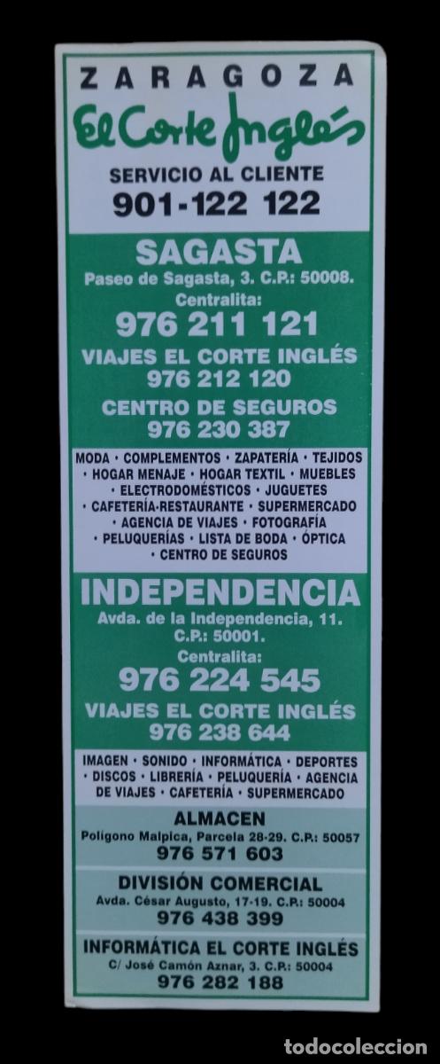 Coleccionismo marcap&aacute;ginas: MARCAPAGINAS HIPERCOR - EL CORTE INGLES / ZARAGOZA. - Foto 2